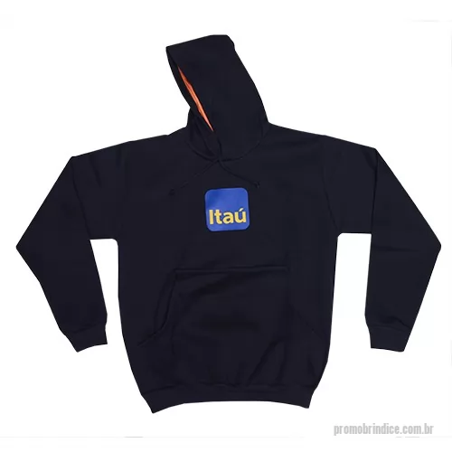 Blusão personalizado - Blusão em tecido moleton com capuz modelo canguru e logotipo Silkcreen
