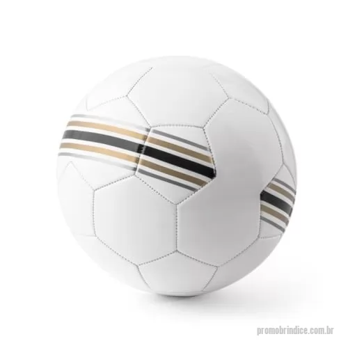 Bola de Futebol personalizada - Bola de futebol em PVC com linhas pretas, douradas e prateadas. Produto certificado de acordo com a portaria Inmetro nº302