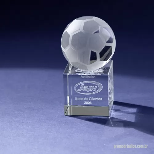 Bola de Futebol personalizada - Troféu de cristal com bola de futebol de cristal