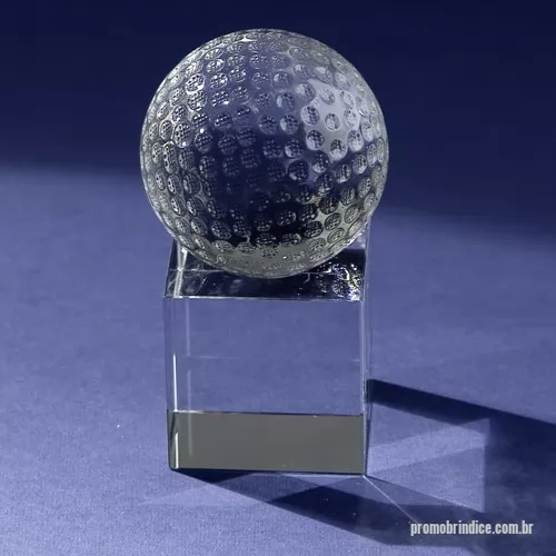 Bola de golf personalizada - Troféu de cristal com bola de golfe