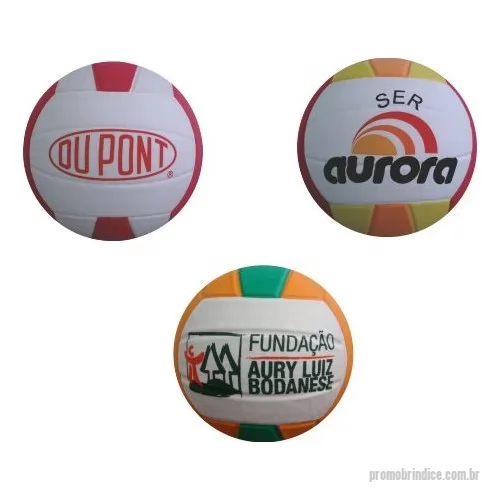 Bola de Volei personalizada - Mini Bola de EVA n° 5 modelo vôlei, com 12cm de diâmetro, com duas aplicações da logomarca.