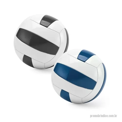 Bola de Volei personalizada - Bola de voleibol com faixas em azul e branco. Produto certificado de acordo com a portaria Inmetro nº302 de 12/Jul/2021. Tamanho 5