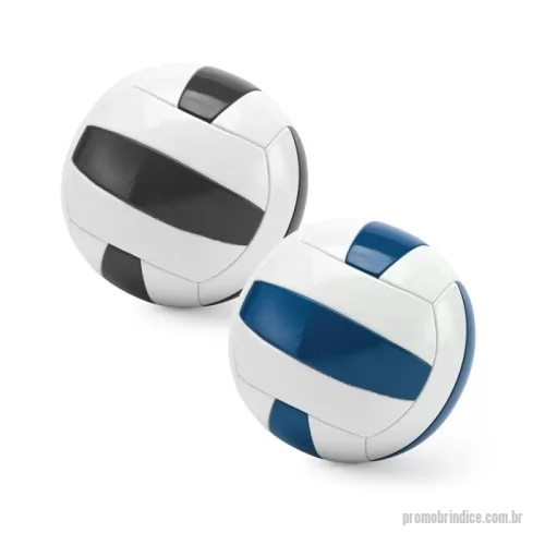 Bola de Volei personalizada - Bola de voleibol em PVC com faixas em azul e branco. Produto certificado de acordo com a portaria Inmetro nº302 de 12/Jul/2021. Tamanho 5