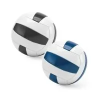 Bola de voleibol em PVC com faixas em azul e branco. Produto certificado de acordo com a portaria Inmetro nº302 de 12/Jul/2021. Tamanho 5