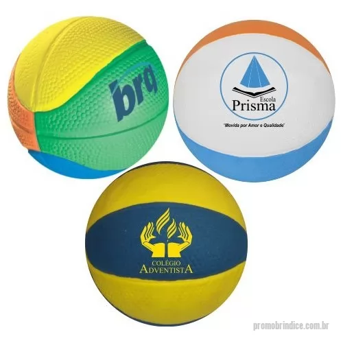 Bola personalizada - Mini Bola de EVA n° 5 modelo Basquete, com 12 cm de diâmetro, com duas aplicações da logomarca.