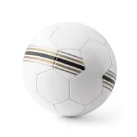 Bola de futebol em PVC com linhas pretas, douradas e prateadas. Produto certificado de acordo com a portaria Inmetro nº302 de 12/Jul/2021. Tamanho 5