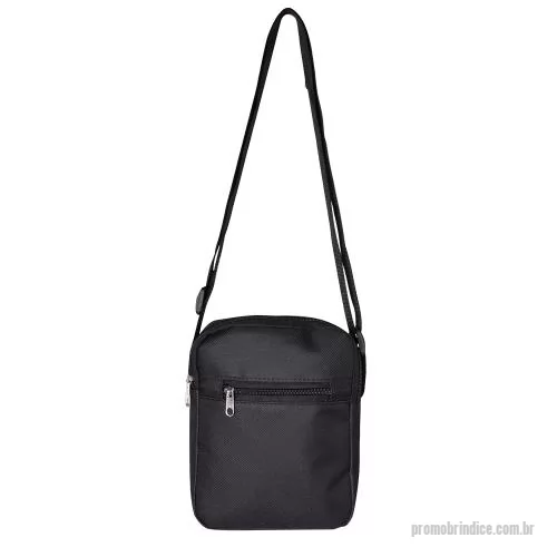 Bolsa carteiro personalizada - Bolsa de ombro em nylon com dois compartimentos, sendo o principal com bolso interno telado. Possui alça com opção de regulagem. 20,5 cm x 16,5 cm x 9 cm