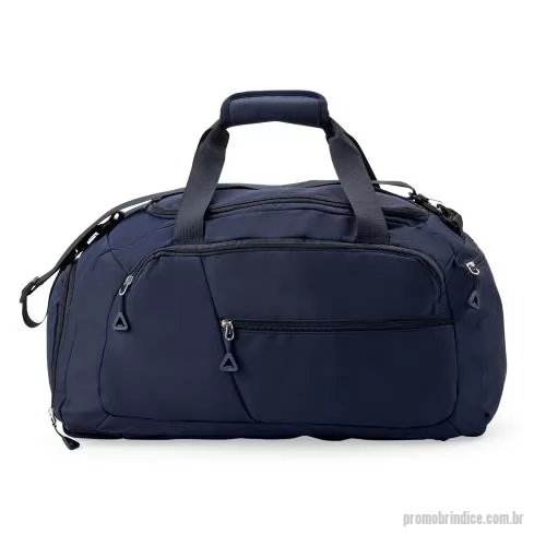 Bolsa de academia personalizada - Bolsa esportiva em Oxford resistente à água, fechamento zíper, capacidade 42 litros. Cinco compartimentos, bolso lateral para tênis.