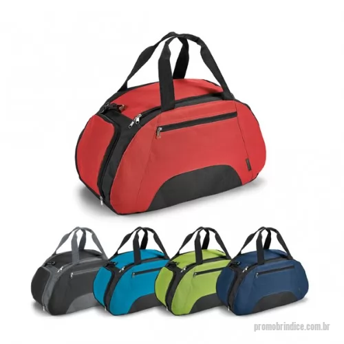 Bolsa de academia personalizada -  Bolsa esportiva, personalizada. Divisória interior, bolso frontal e fundo com placa semi-rígida. 520 x 300 x 255 mm