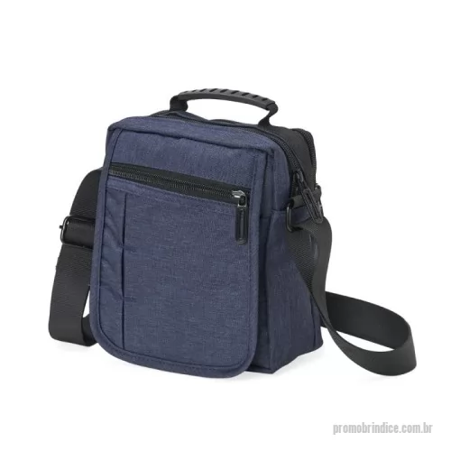 Bolsa de Ombro personalizada - Bolsa de ombro em nylon com quatro compartimentos.