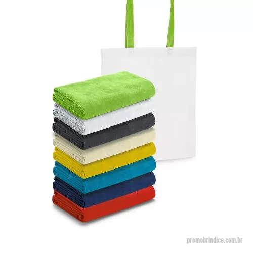 Bolsa de praia personalizada - Bolsa com Toalha de praia em microfibra (250 g/m²). Fornecida com sacola em non-woven (80 g/m²). 1500 x 750 mm | Sacola: 330 x 415 x 100 mm