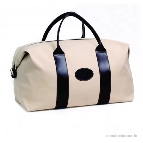 Bolsa de viagem personalizada - Bolsa de viagem em lona com detalhes em couro ou sintetico