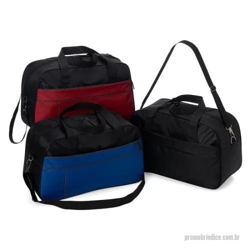Bolsa de viagem personalizada - Bolsa esportiva de 33 litros em poliéster resistente à água com dois compartimentos. Contém bolso interno e acompanha alça transversal.