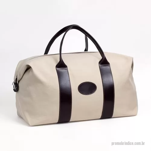 Bolsa de viagem personalizada - Bolsa de Viagem confeccionada em lona crua com detalhes em Couro ou Sintético.