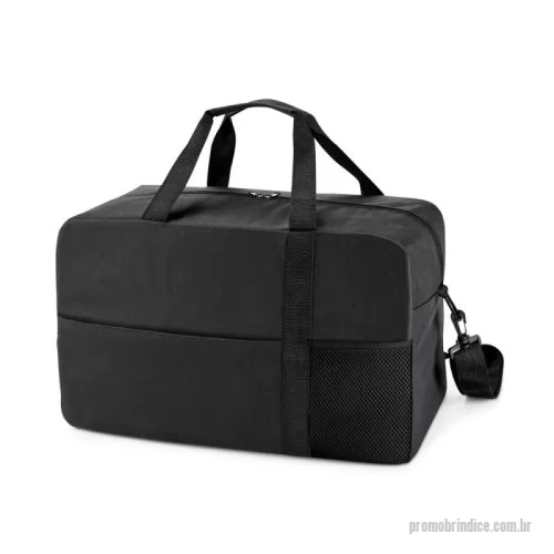 Bolsa Esportiva personalizada - Bolsa esportiva em 600D. Fundo com placa semi-rígida, bolso frontal com zíper e bolso em tela mesh. Alça de ombro ajustável, com reforço. Squeeze não incluso. Capacidade até 29 L. 460 x 290 x 220 mm