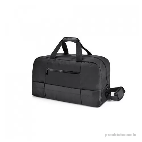 Bolsa Esportiva personalizada - Bolsa esportiva executivo em 840D jacquard e 300D e interior forrado. Contém bolsos frontais, fundo com placa semi-rígida e alça de ombro ajustável com reforço almofadado. 