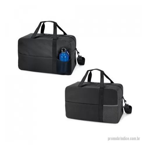Bolsa Esportiva personalizada - Bolsa esportiva em 600D. Fundo com placa semi-rígida, bolso frontal com zíper e bolso em tela mesh. Alça de ombro ajustável, com reforço. Squeeze não incluso. 
