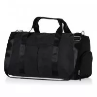 Bolsa esportiva de 35 litros em poliéster resistente à água com cinco compartimentos, sendo dois deles exclusivos para tênis e itens molhados. Contém bolso para encaixe em malas de viagem, bolso interno, alça de mão lateral extra e acompanha alça transversal.