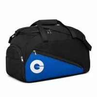 Bolsa Esportiva em Poliéster com bolsos laterais e frontal, alça de mão e alça de ombro regulável e removível. Disponível em várias cores. Gravação da logomarca em 1 cor já inclusa.