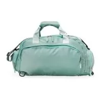 Bolsa esportiva de 33 litros em poliéster de impacto impermeável com cinco compartimentos, sendo três deles exclusivos para tênis, itens molhados e armazenamento das alças de costas. Com alça transversal removível e alça de mãos com suporte de juntura, a bolsa contém alças de compensação e alças para as costas ocultas no compartimento inferior, podendo ser transportada como mochila.  Altura: 24 cm Largura: 41 cm Medidas aproximadas para gravação: (CxL): 14 cm x 32 cm