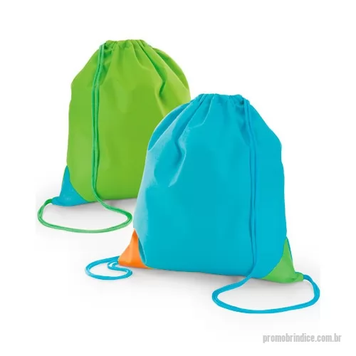 Bolsa multifunções personalizada - Bolsa Saco Personalizada, , Dimensões 300 x 350 mm, Material TNT 80G, Cores verde e azul
