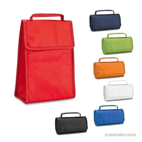 Bolsa térmica dobrável personalizada - Bolsa térmica dobrável em non-woven (80 g/m²) com fecho em velcro e com capacidade até 3 L. Food grade. Bolsa fornecida desdobrada. Dobrada: 170 x 95 x 40 mm