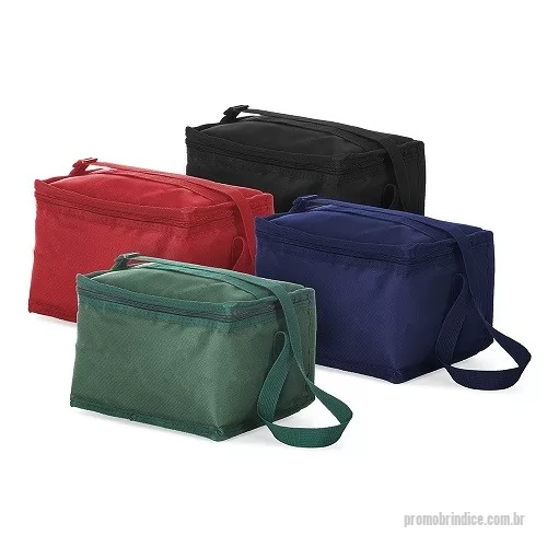 Bolsa térmica personalizada - Bolsa térmica de nylon 8 litros com bolso posterior em malha. Acompanha plaquinha metálica.  Altura :  18 cm  Profundidade :  19 cm  Comprimento :  25,5 cm