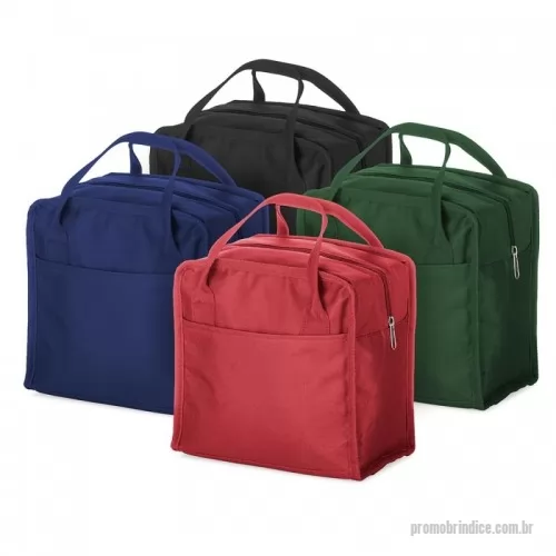 Bolsa térmica personalizada - Bolsa térmica de nylon 7 litros com bolso frontal. Acompanha plaquinha metálica. 