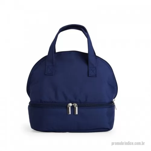 Bolsa térmica personalizada - Bolsa térmica dupla em oxford com dois compartimentos térmicos isolados, capacidade de 6 litros. Contém alças de mãos.