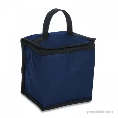 Bolsa térmica personalizada - Bolsa térmica 4 litros em bagum sintético com alça para mãos em polipropileno, revestimento interno em polietileno atóxico.