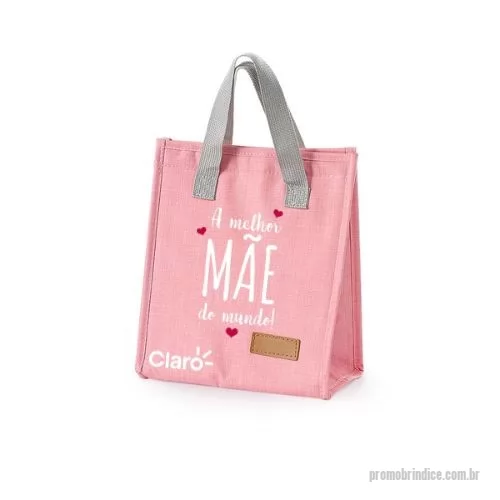 Bolsa térmica personalizada - Bolsa térmica oxford com capacidade de 5 litros com fechamento em velcro. Contém alças de mãos e plaquinha personalizável fixa.