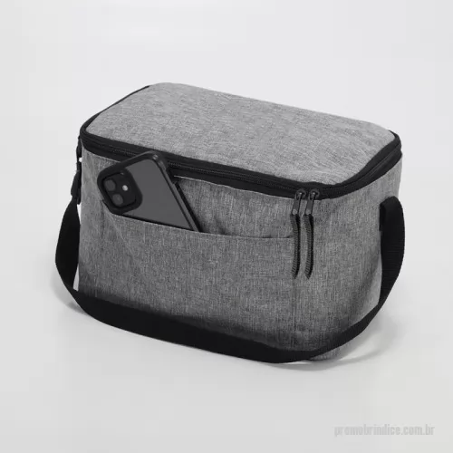 Bolsa térmica personalizada - Bolsa Térmica de Nylon 9 Litros com bolso frontal e alça ajustável.
