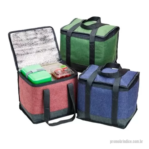 Bolsa térmica personalizada - Bolsa térmica confeccionada em poliéster com capacidade de 12 Litros. Contém alça de mão em nylon.