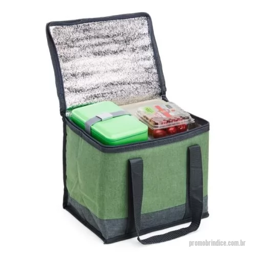 Bolsa térmica personalizada - Bolsa térmica de poliéster com capacidade de 12 Litros. Contém alça de mão em nylon.