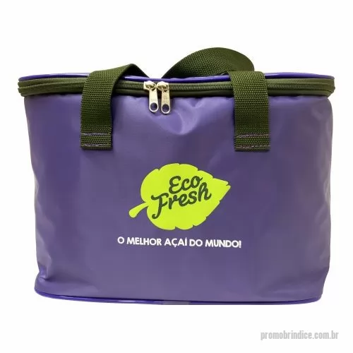 Bolsa térmica personalizada - Bolsa Térmica com capacidade para 15 litros com alça dupla de mão. Disponível em várias cores. Gravação da Logomarca em 1 cor já inclusa.  Tamanho Aprox: 32 x 22 x 22 cm Revestimento externo: Nylon 70. Revestimento interno: PVC Laminado. Acabamento: Vivo. Alça: Dupla de Mão.
