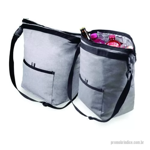 Bolsa térmica personalizada - Bolsa Térmica. Capacidade 10 litros Bolso frontal. Alça de ombro regulável. Tecido nylon e e poliéster. Gravação no bolso frontal. Gravação em 1 cor já inclusa.
