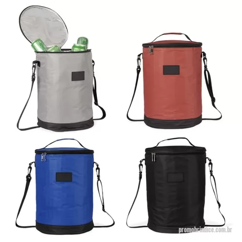 Bolsa térmica personalizada - Bolsa térmica em formato cilíndrico com capacidade de até 25 litros. Confeccionada em Oxford.