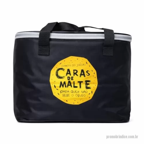 Bolsa térmica personalizada - Bolsa Térmica com capacidade para 15 litros com alça dupla de mão. Revestimento interno em PVC laminado soldado. Disponível em várias cores. Gravação da Logomarca em 1 cor já inclusa