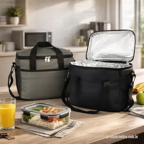 Bolsa térmica personalizada - Bolsa térmica Personalizada 09191 com sua logomarca. 20 anos ajudando a cotar Brindes Promocionais com várias empresas num único clique. Bolsa térmica confeccionada em couro sintético a partir do PVC impermeável, com capacidade máxima de 12 Litros e revestimento interno em filme de alumínio, que mantém a temperatura de alimentos e bebidas por mais tempo. Possui alças de mão costuradas em poliéster, além de um par de argolas plásticas para engate de alça e três bolsos externos abertos, sendo dois em tela de malha com elástico. Acompanha alça transversal ajustável.  Altura: 23 cm Largura: 28 cm Profundidade: 18,5 cm Medidas aproximadas para gravação(CxL): 12 cm x 25 cm Peso aproximado(g): 391Bolsa térmica confeccionada em couro sintético a partir do PVC impermeável, com capacidade máxima de 12 Litros e revestimento interno em filme de alumínio, que mantém a temperatura de alimentos e bebidas por mais tempo. Possui alças de mão costuradas em poliéster, além de um par de argolas plásticas para engate de alça e três bolsos externos abertos, sendo dois em tela de malha com elástico. Acompanha alça transversal ajustável.  Altura: 23 cm Largura: 28 cm Profundidade: 18,5 cm Medidas aproximadas para gravação(CxL): 12 cm x 25 cm Peso aproximado(g): 391Bolsa térmica Personalizada, 179855, Smart Gifts. Clique e Cote no Portal PromoBríndice!