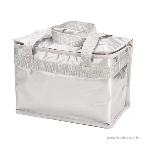 Bolsa térmica personalizada - Bolsa térmica 13 litros em pvc laminado, revestimento interno em polietileno atóxico soldado (não vaza) e alça para mãos em polipropileno.