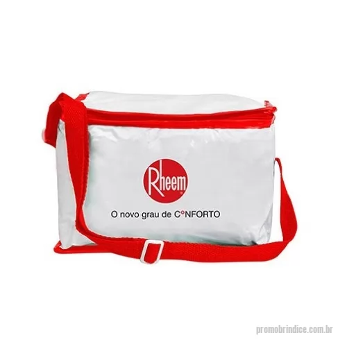 Bolsa térmica personalizada -  Bolsa térmica impermeável em pvc laminado brilho branco. 5 litros