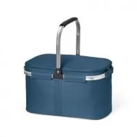 Sacola térmica flexível em 600D com zíper duplo e interior forrado. Estrutura removível em alumínio, com pega ergonômica em EVA. Capacidade até 14 L. 460 x 270 x 250 mm