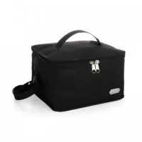 Bolsa térmica de nylon 4 litros com plaquinha metálica fixa.