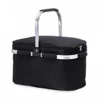 Bolsa térmica de poliéster com capacidade de 33 litros, revestimento térmico com costura soldada (não vaza). Contém armação de transporte removível em alumínio com pegador emborrachado.