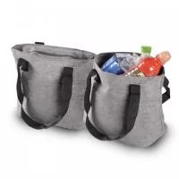 Bolsa Térmica, Capacidade 4 litros, Bolso frontal, Alça de mão, Tecido poliéster, Gravação no bolso frontal.
