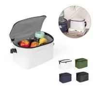 Cooler/ Bolsa térmica em poliéster reciclado 600D com interior forrado em PEVA 7 litros Bolsa térmica em poliéster reciclado 600D, com alça em webbing ajustável. 