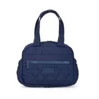 Bolsa térmica com capacidade máxima de 7 litros e fechamento em zíper. Confeccionada em poliéster impermeável, apresenta revestimento térmico em PEVA e estrutura interior acolchoada. Conta ainda com dois compartimentos frontais externos, sendo um com