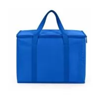 Bolsa térmica personalizada de grande capacidade, ideal para brindes corporativos, eventos, campanhas promocionais, ações de marketing, praia e projetos especiais.  Confeccionada em TNT impermeável, possui capacidade aproximada de 40 litros, estrutura interna em espuma, revestimento térmico em folha de alumínio, fechamento em zíper e duas alças para transporte.  Disponível em diversas cores, permitindo combinar o produto com a identidade visual da empresa ou campanha.  Medidas aproximadas: 40,6 cm de largura × 32,5 cm de altura × 26 cm de profundidade.  Área aproximada para personalização: 23,5 × 36 cm.  Uma opção de alta capacidade, excelente área de personalização e grande visibilidade para sua marca.  Personalize com a sua marca.