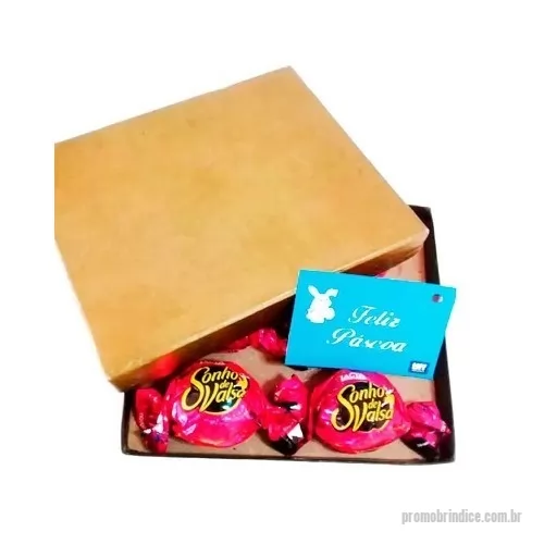 Bombom personalizado - Kit Páscoa em Caixinha Kraft com 6 bombons Sonho de Valsa. Tag Personalizada.