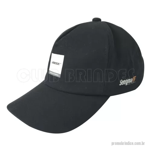 Boné personalizado - Boné Americano em brim com regulador em fivela de metal. Disponível em várias cores. Gravação da logomarca em 1 cor já incluso.